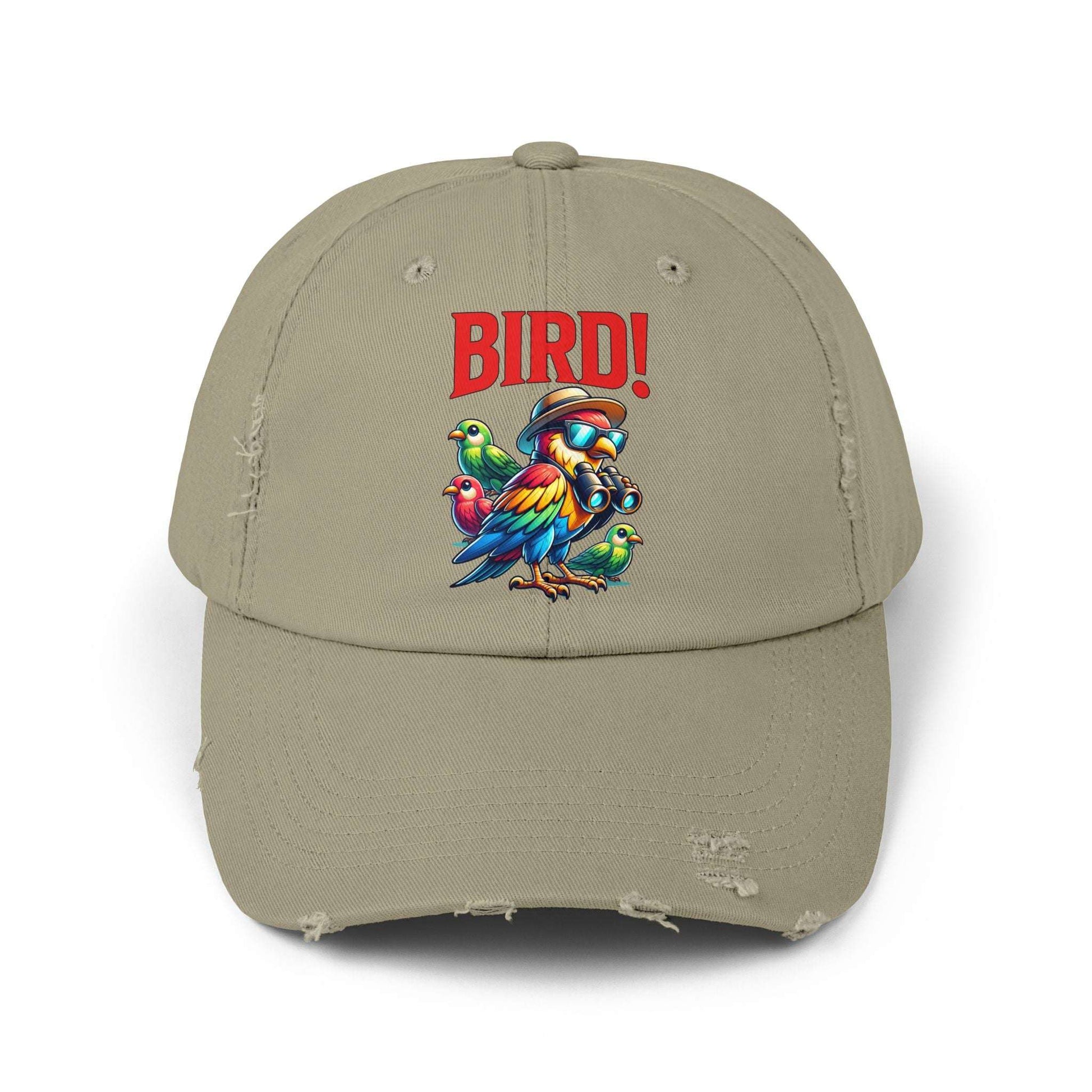 The Nerdy Birder BIRD! Vintage Style Hat - Unisex Distressed Cap