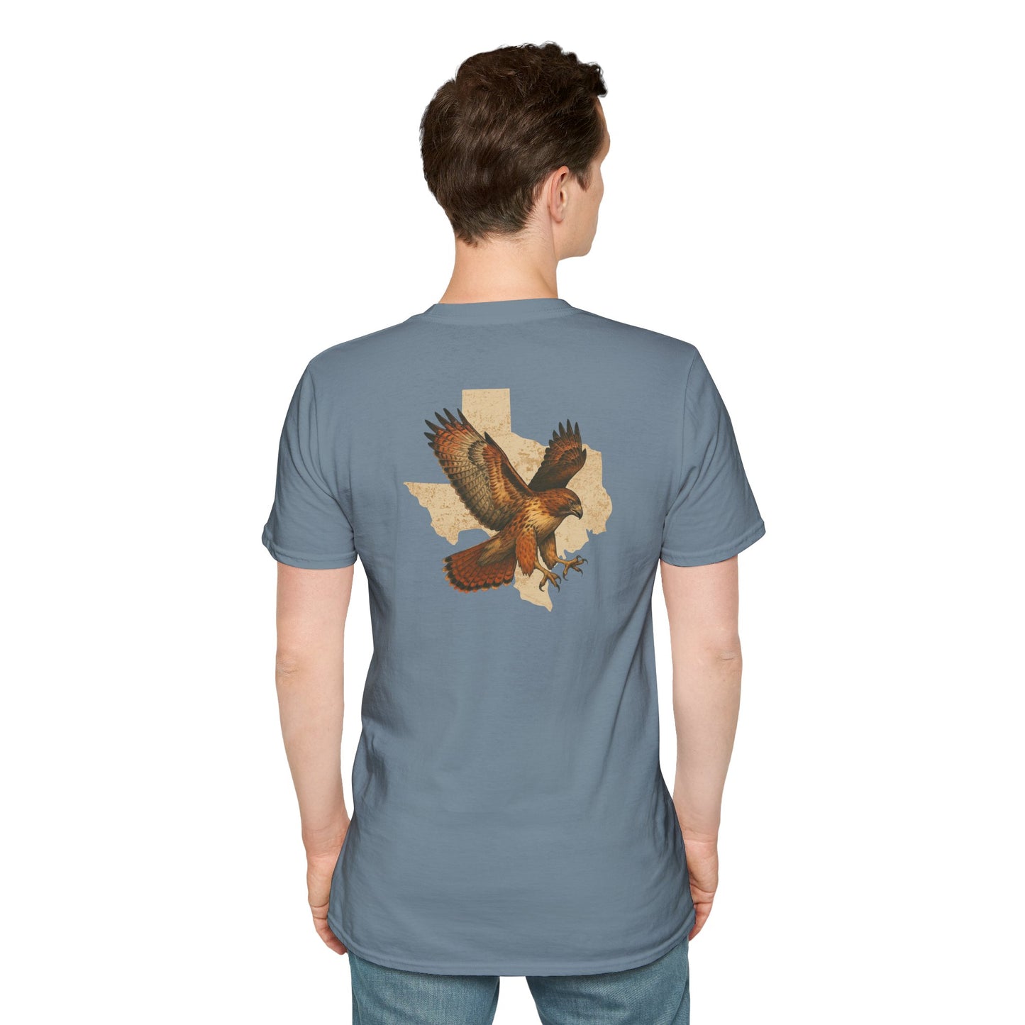 Texas Red-Tailed Hawk on the back of the T-Shirt