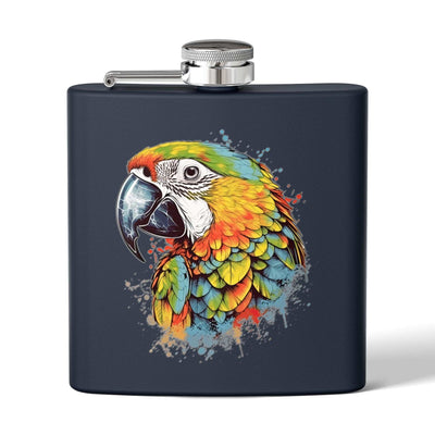 Colorful Parrot Stainless Steel Flask - 6oz