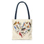 Heart of Birds Tote Bag - Natural color - Heart Design for Nature Enthusiasts