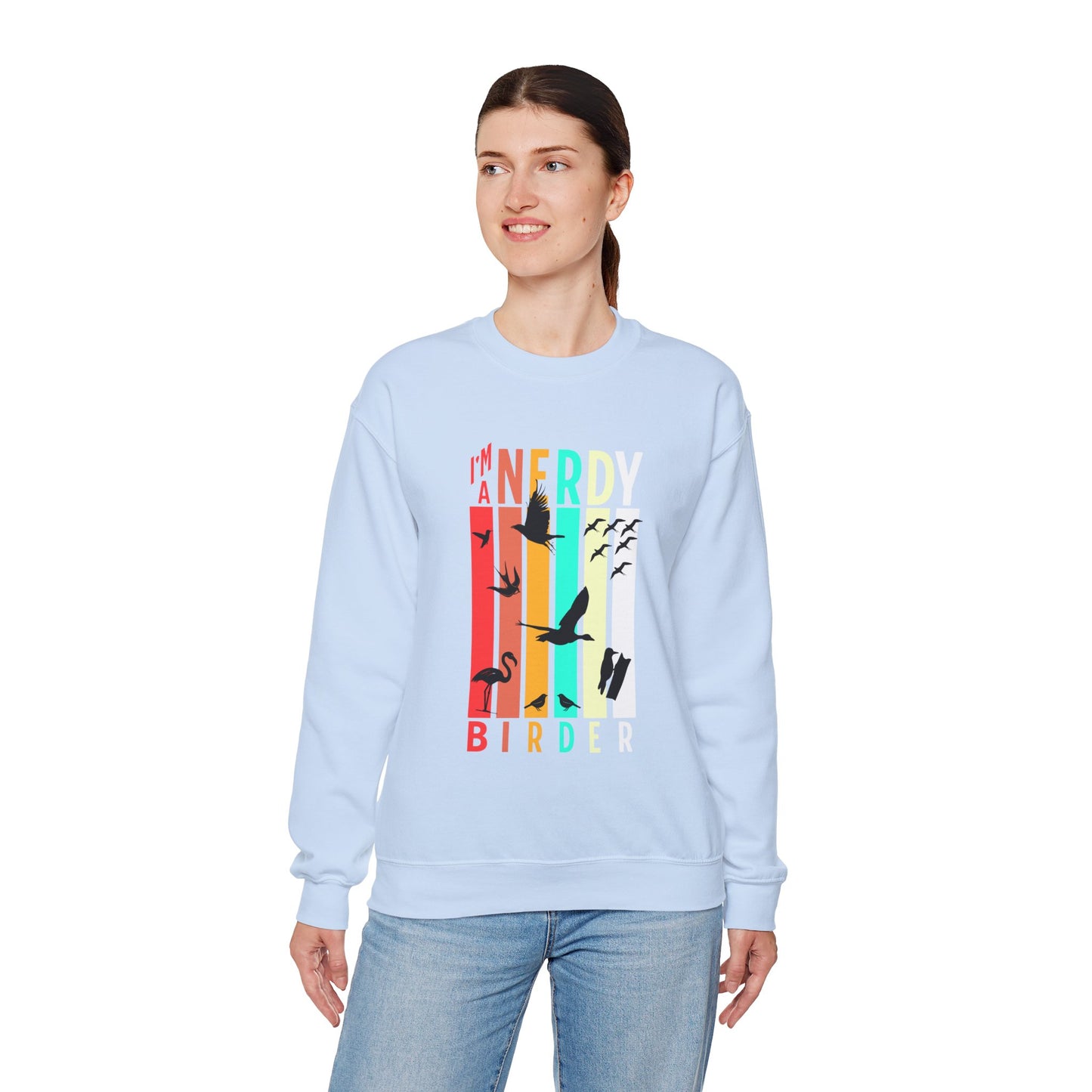 I'm A Nerdy Birder Unisex Heavy Blend Crewneck