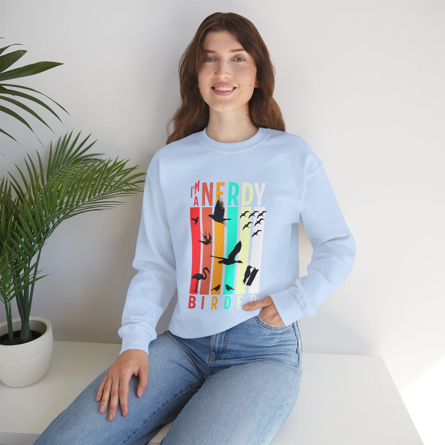 I'm A Nerdy Birder Unisex Heavy Blend Crewneck