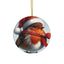 Christmas Robin Bird Ceramic Ornament - Festive Holiday Decor