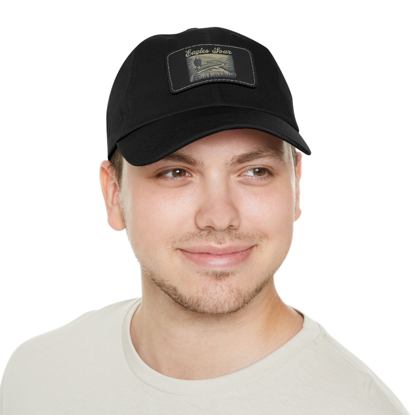 Eagles Soar Dad Hat with Leather Patch, Casual Cap for Bird Lovers, Unique Gift for Birdwatching, Outdoor Adventure Hat, Unisex
