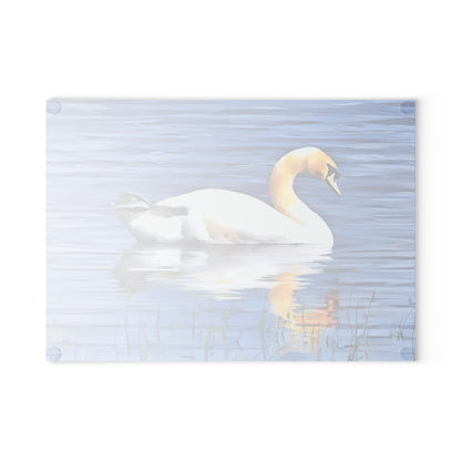 The Nerdy Birder - Irish Swan Glass Cutting Board | Kitchen Décor, Bird Lovers Gift, Beach House Accessory
