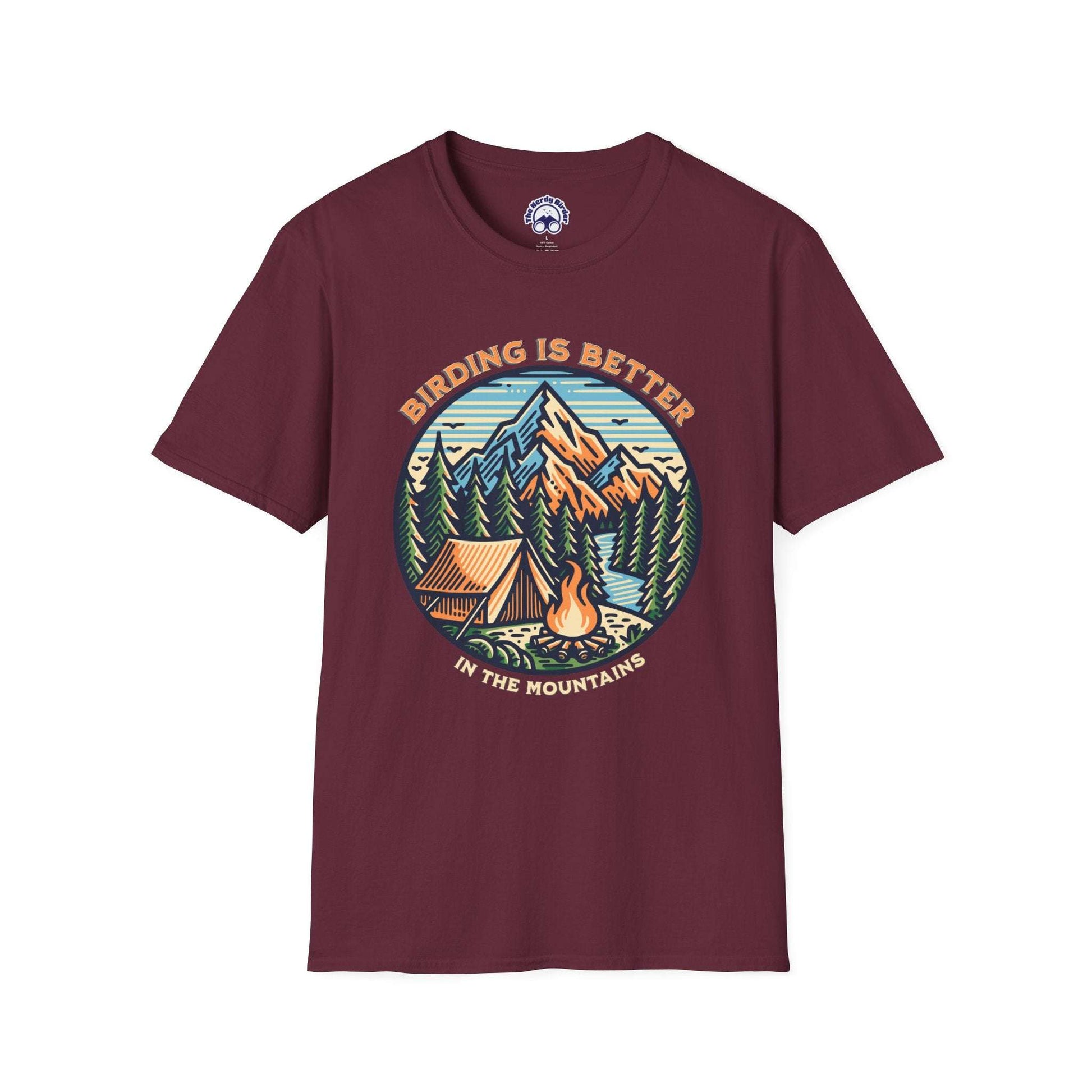 Birding in The Mountains Unisex Softstyle T-Shirt - Nature Lover's Gift