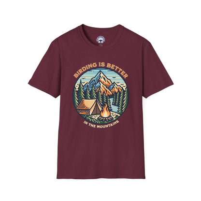 Birding in The Mountains Unisex Softstyle T-Shirt - Nature Lover's Gift