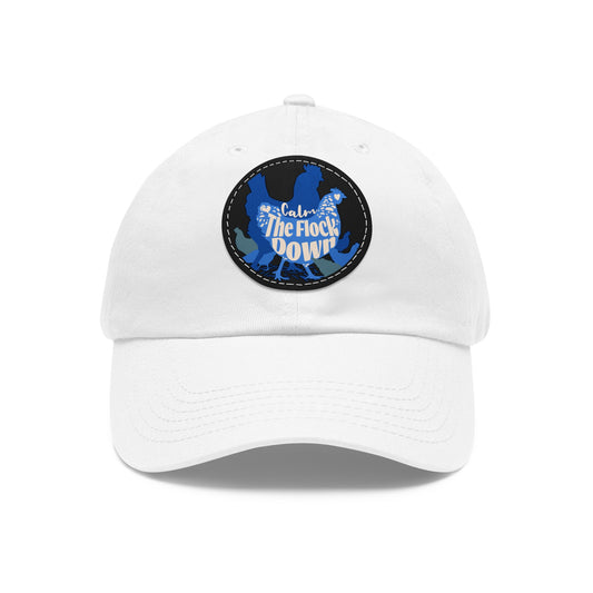 The Nerdy Birder - "Calm The Flock Down" Dad Hat, Leather Patch Cap, Perfect Gift for Dads, Nature Lovers, Casual Style Cap, Summer Accessories