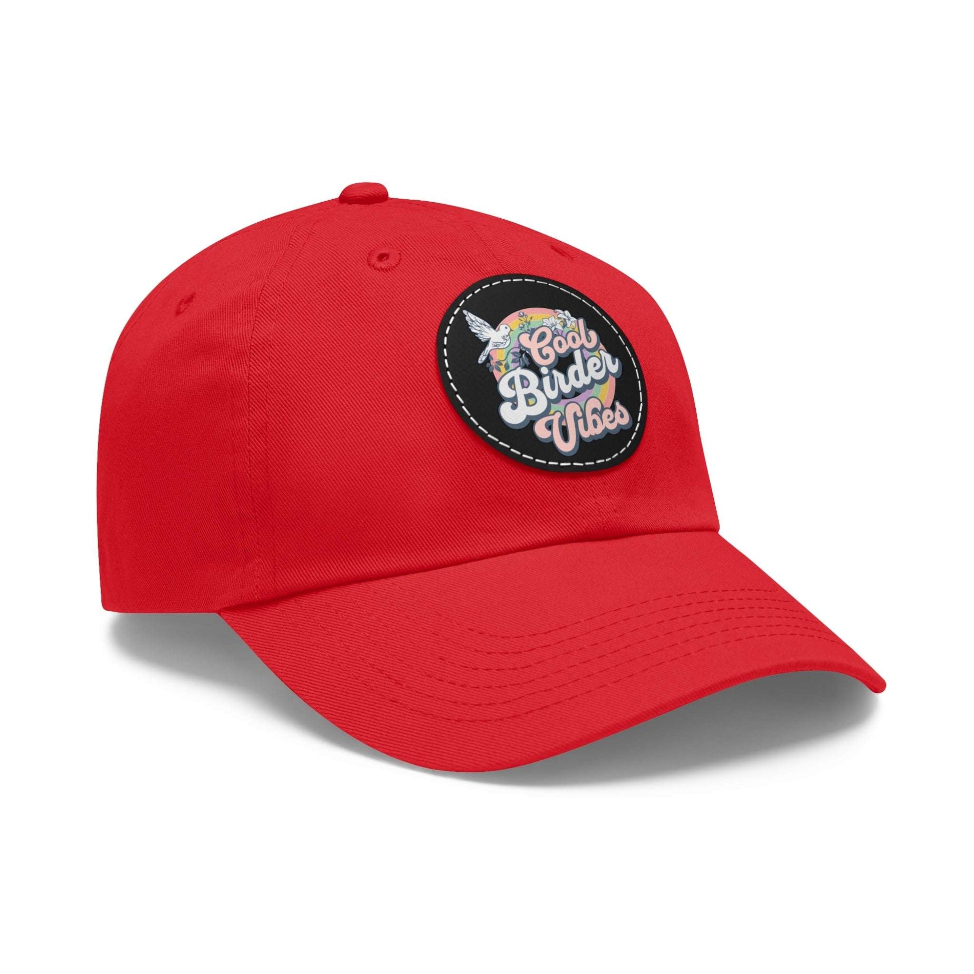 The Nerdy Birder - "Cool Birder Vibes" Dad Hat, Leather Patch Cap, Perfect Gift for Dads, Nature Lovers, Casual Style Cap, Summer Accessories