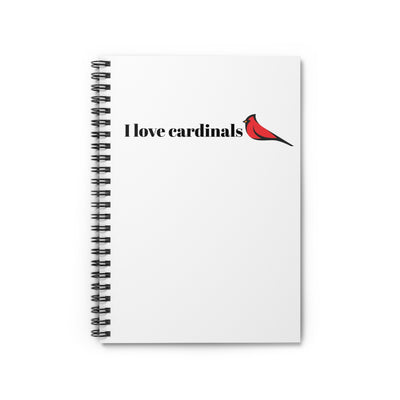 I Love Cardinals - Aesthetic Spiral Notebook for Bird Lovers