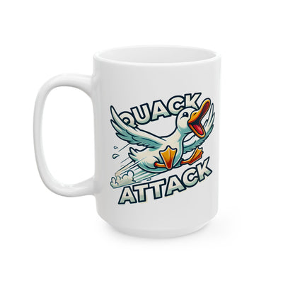 Mug - Quack Attack Duck Design Ceramic Cup (11oz, 15oz)