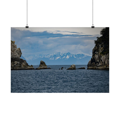Scenic Matte Horizontal Posters - Tranquil Ocean & Mountain Views