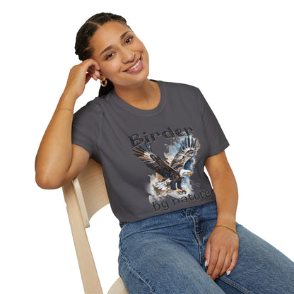 Eagle Birder By Nature Birdwatching Enthusiast Unisex Softstyle T-Shirt