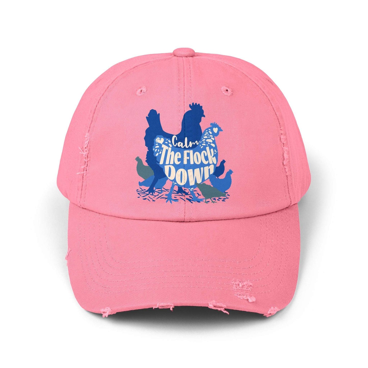 The Nerdy Birder Calm The Flock Down Vintage Style Hat - Unisex Distressed Cap