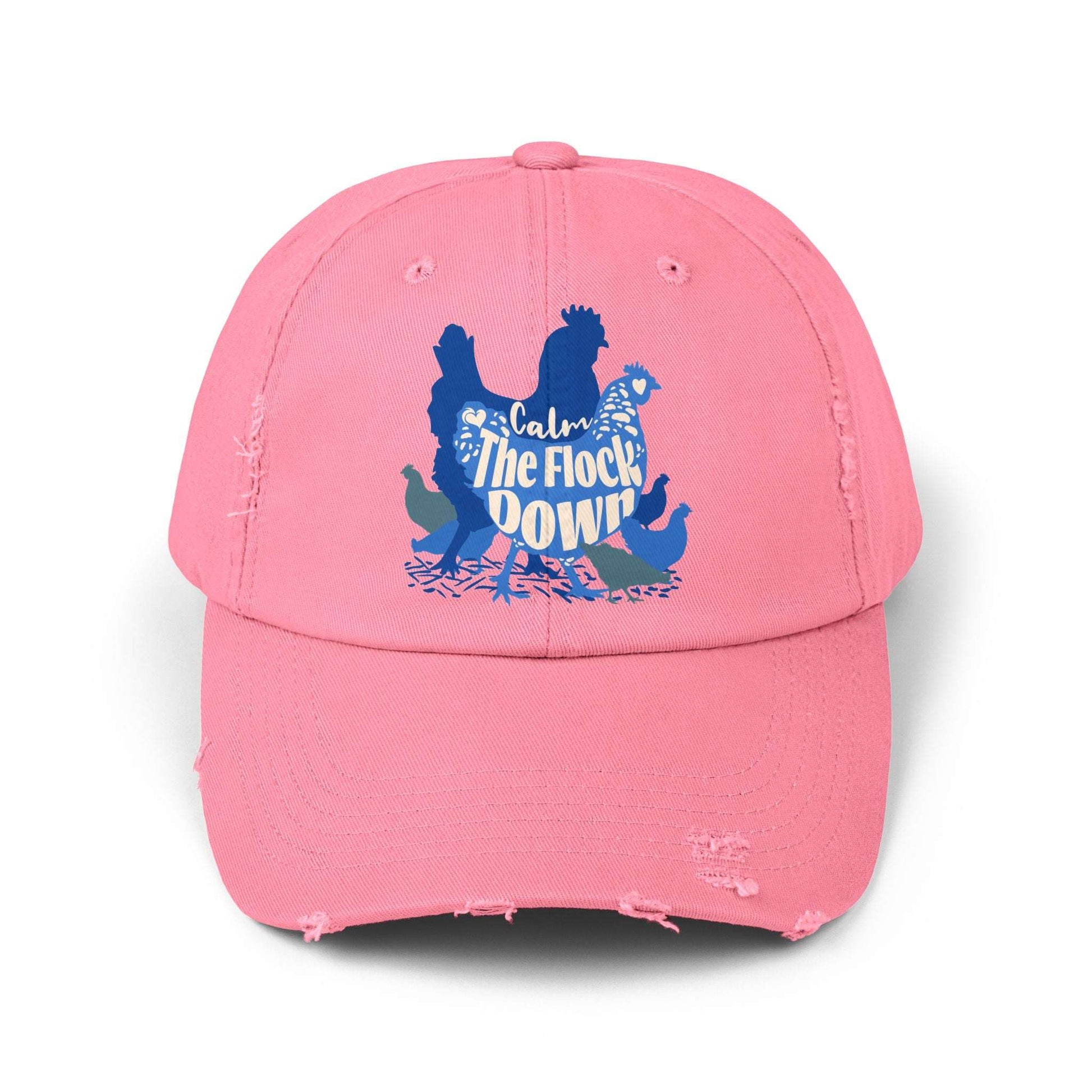 The Nerdy Birder Calm The Flock Down Vintage Style Hat - Unisex Distressed Cap