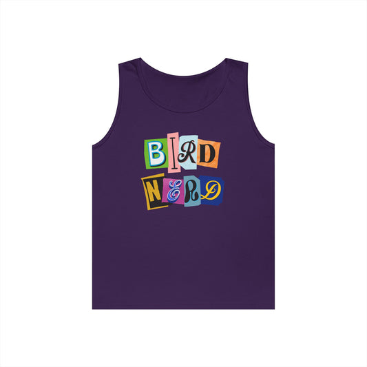 The Nerdy Birder Bird Nerd Tank Top, Gift for Bird Lovers, Unisex Summer Wear, Nature Lover's Apparel, Fun Casual Tank