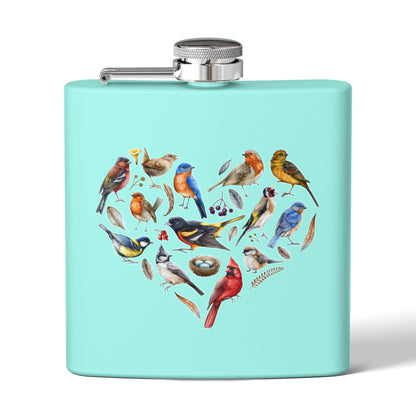 Bird Heart Stainless Steel Flask - 6oz