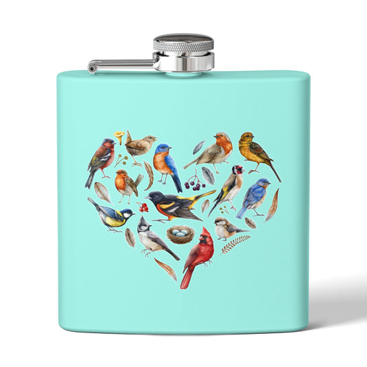 Bird Heart Stainless Steel Flask - 6oz