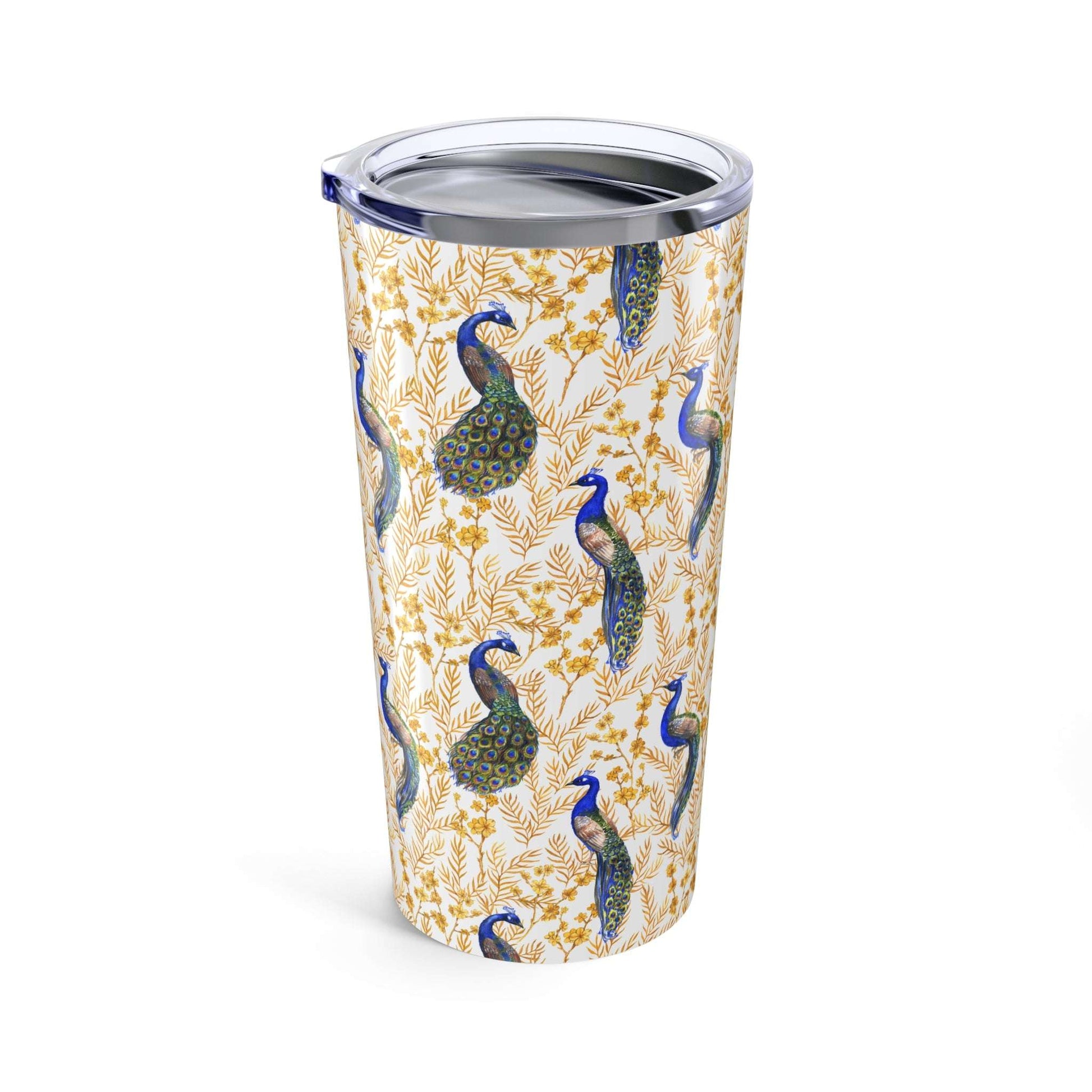 Elegant Peacock Pattern 20oz Tumbler - Perfect for Gifting and Everyday Use