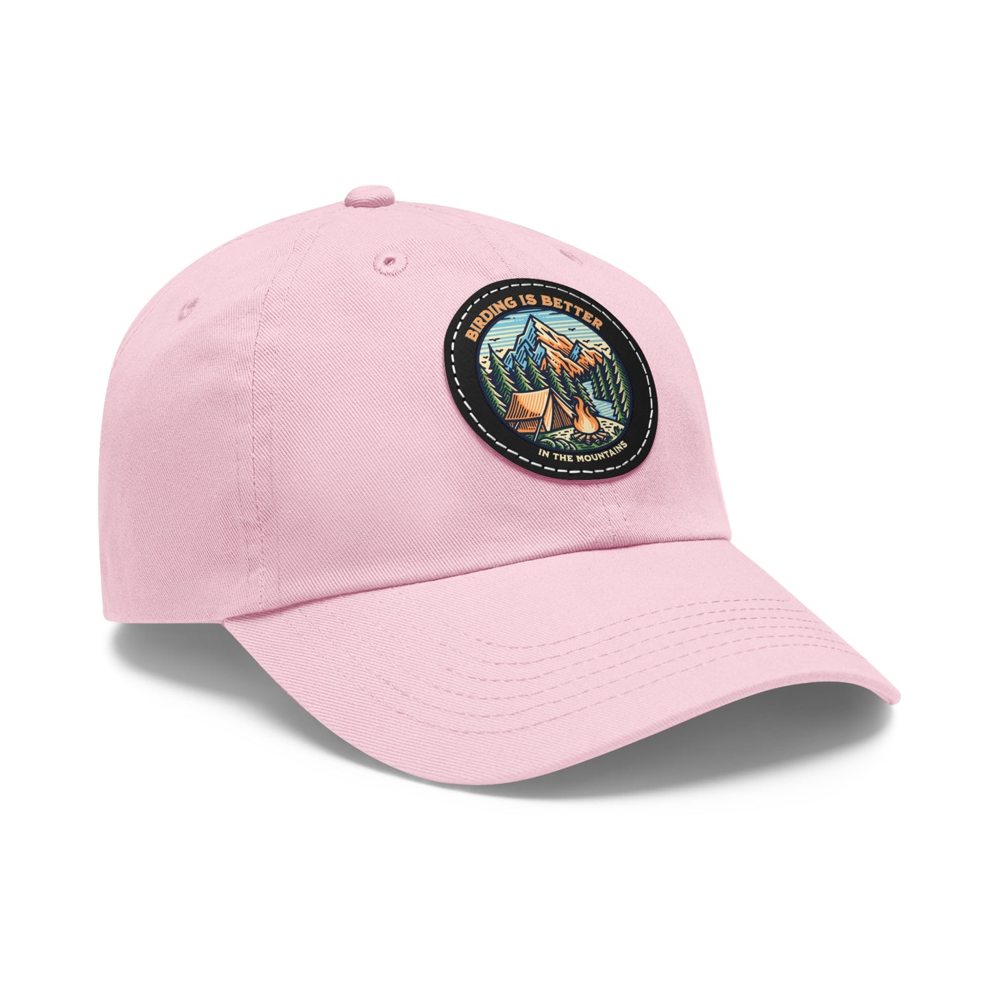 The Nerdy Birder - "Birding is Better in the Mountains" Dad Hat, Leather Patch Cap, Perfect Gift for Dads, Nature Lovers, Casual Style Cap, Summer Accessories