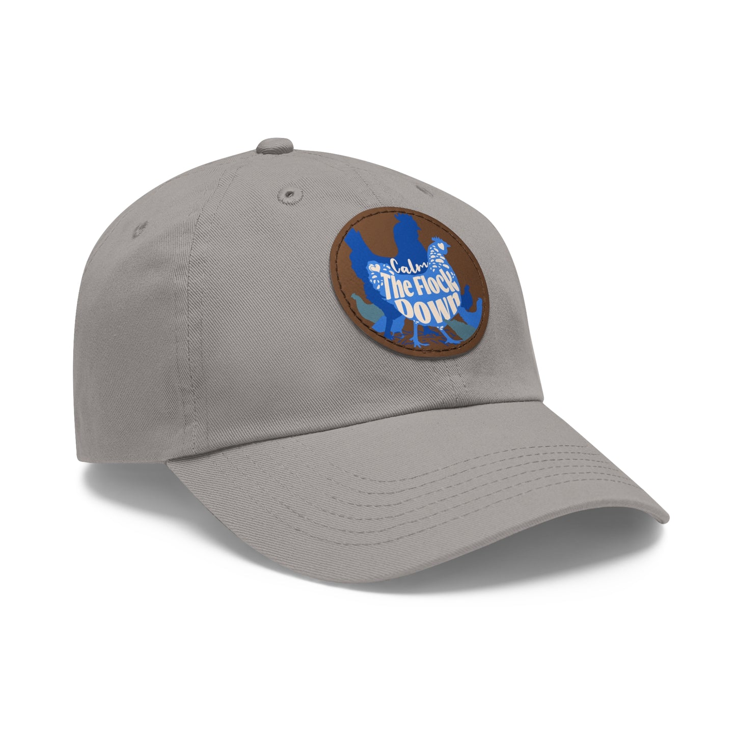 The Nerdy Birder - "Calm The Flock Down" Dad Hat, Leather Patch Cap, Perfect Gift for Dads, Nature Lovers, Casual Style Cap, Summer Accessories