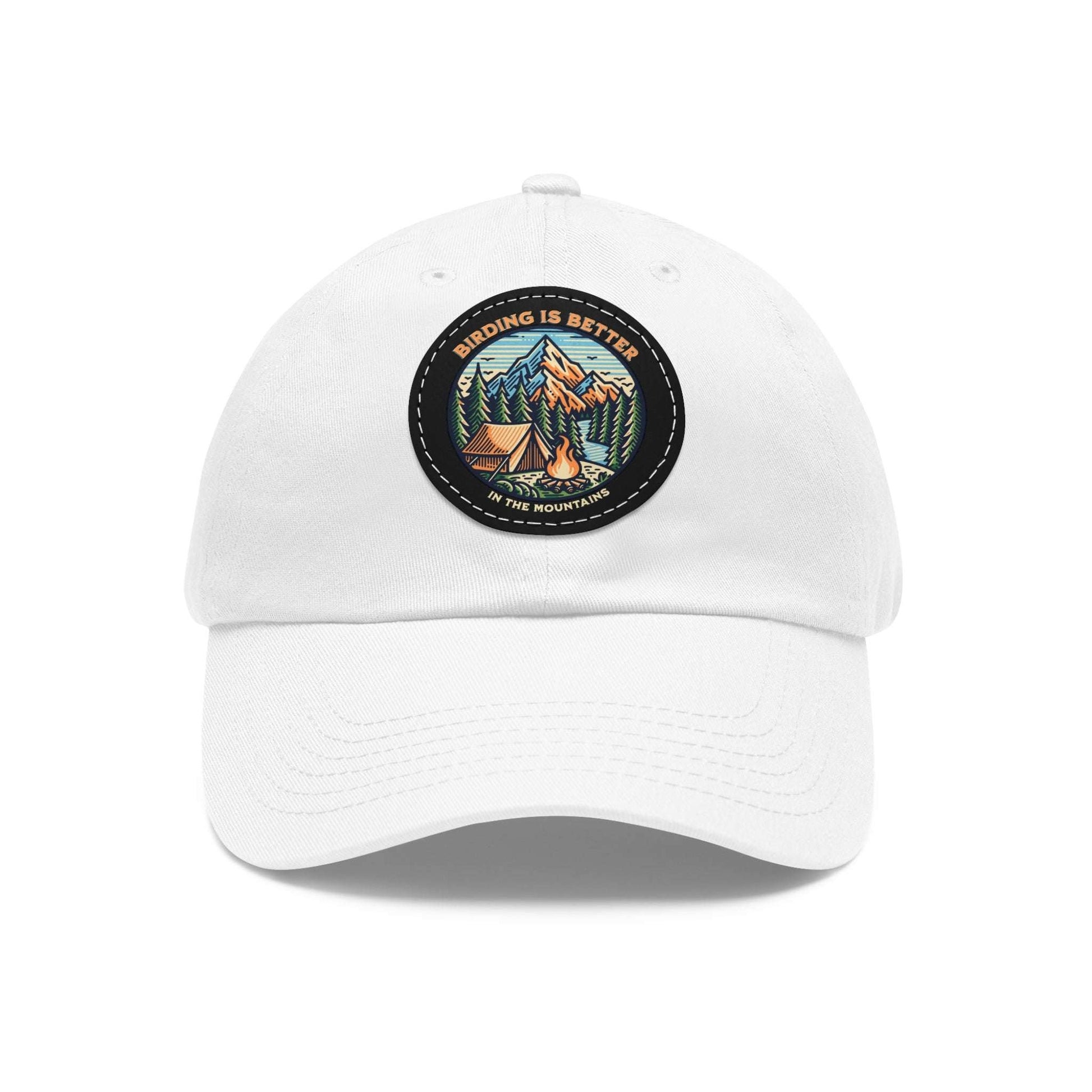 The Nerdy Birder - "Birding is Better in the Mountains" Dad Hat, Leather Patch Cap, Perfect Gift for Dads, Nature Lovers, Casual Style Cap, Summer Accessories