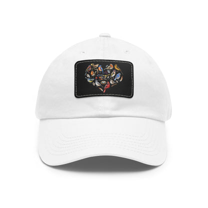 Bird Heart Hat with Leather Patch, Casual Cap for Bird Lovers