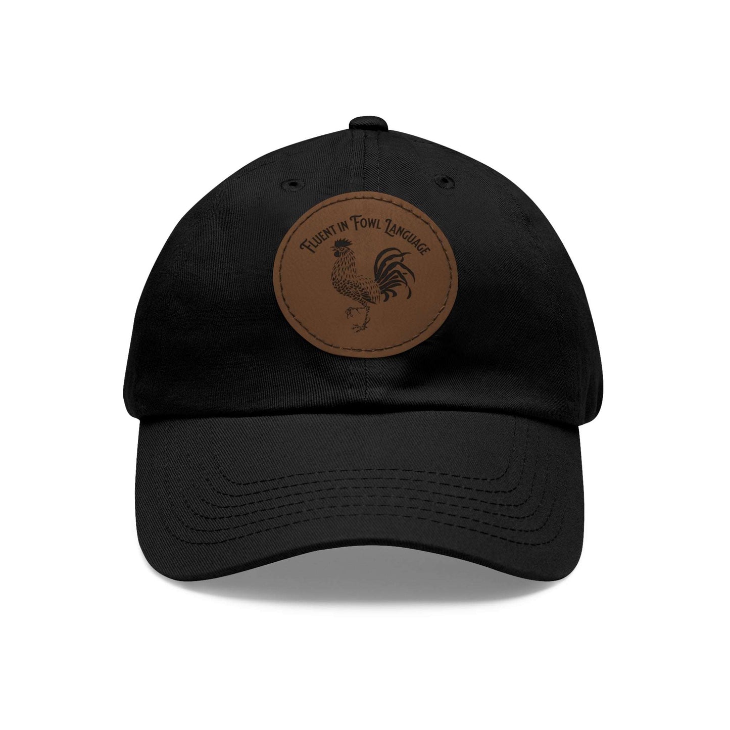 The Nerdy Birder - "Fluent in Fowl Language"  Dad Hat, Leather Patch Cap, Perfect Gift for Dads, Nature Lovers, Casual Style Cap, Summer Accessories