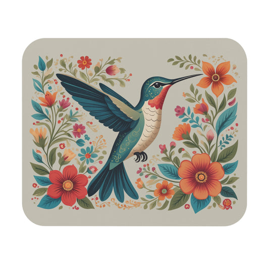 Hummingbird in Bloom Mouse Pad Natural