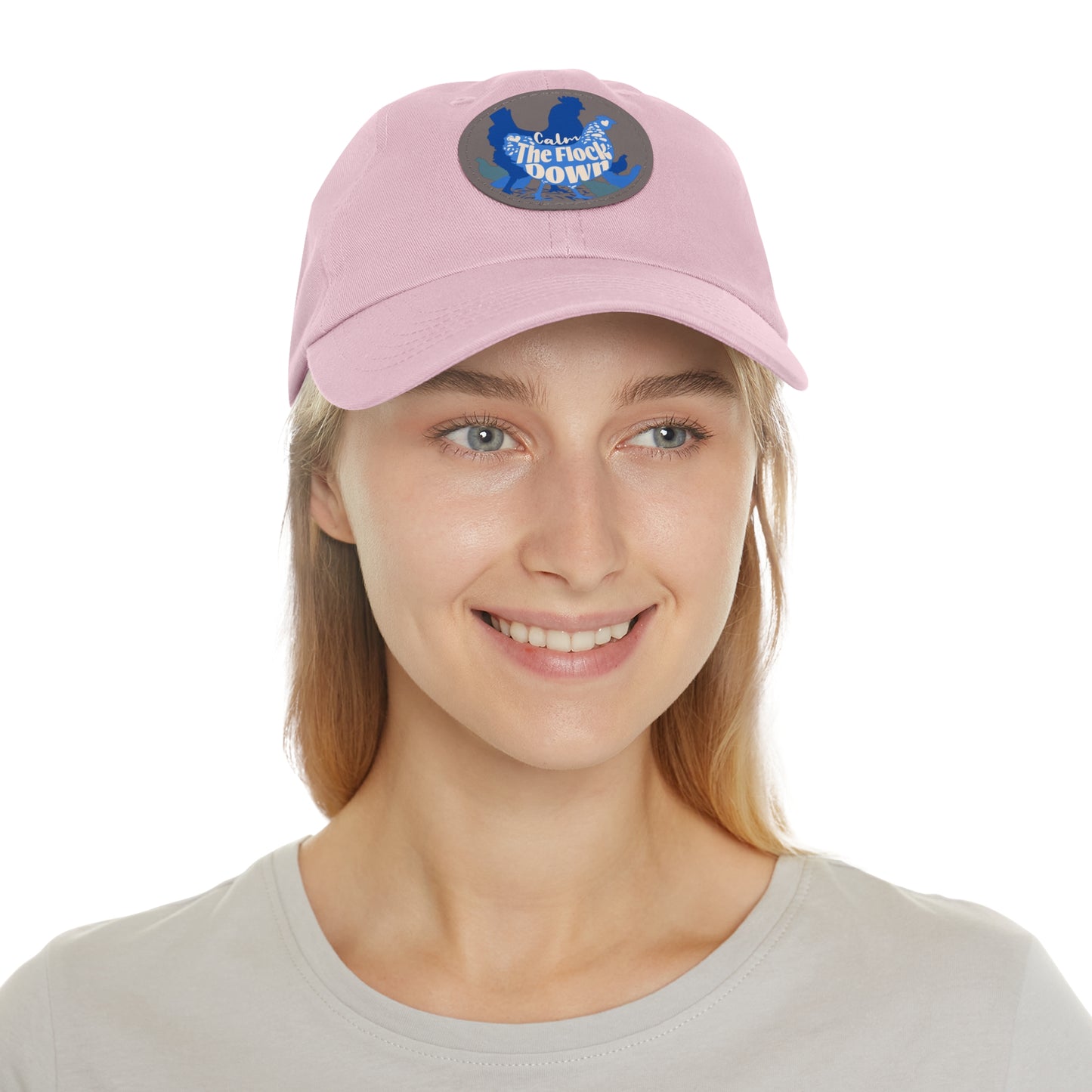 The Nerdy Birder - "Calm The Flock Down" Dad Hat, Leather Patch Cap, Perfect Gift for Dads, Nature Lovers, Casual Style Cap, Summer Accessories