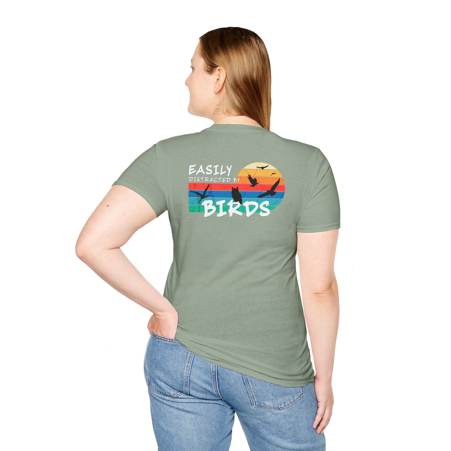 Easily Distracted by Birds – Sunset Back Graphic T-Shirt