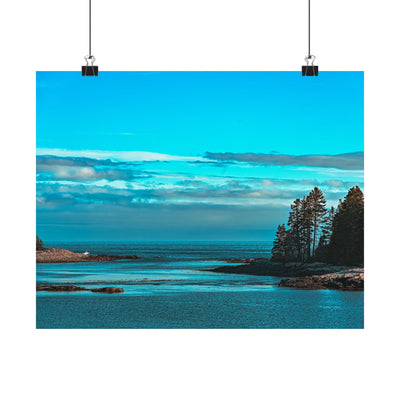 Serene Coastal Matte Horizontal Poster - Ocean Landscape Decor