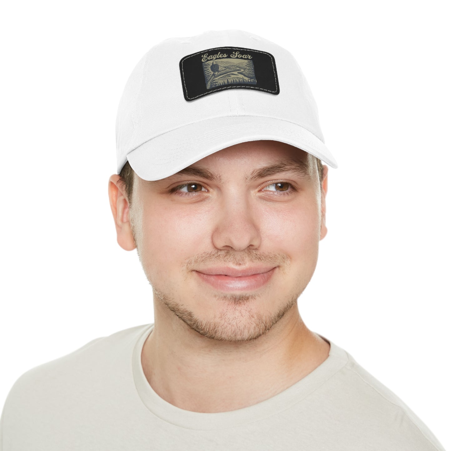 Eagles Soar Dad Hat with Leather Patch, Casual Cap for Bird Lovers, Unique Gift for Birdwatching, Outdoor Adventure Hat, Unisex
