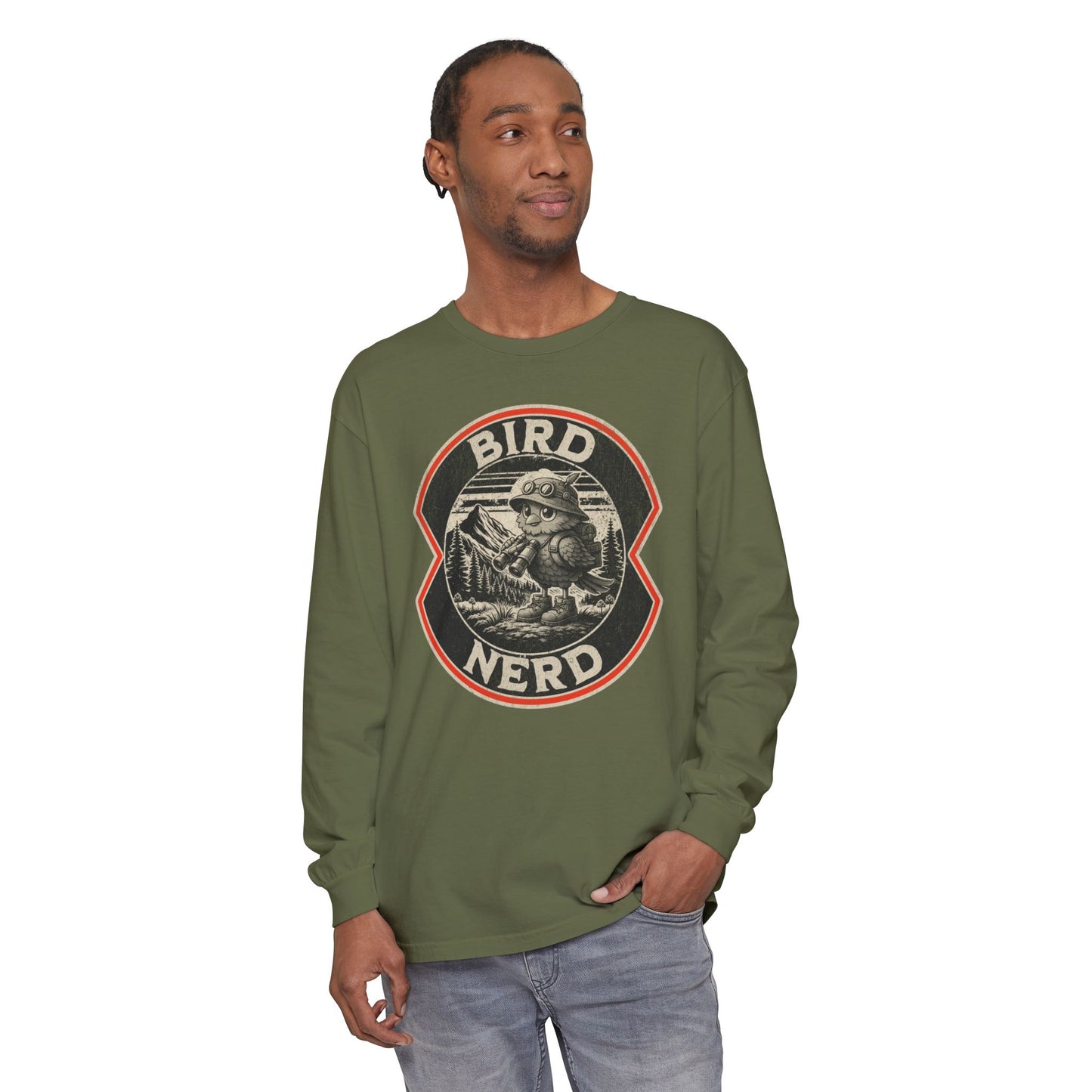 Bird Nerd Retro Long Sleeve Tee