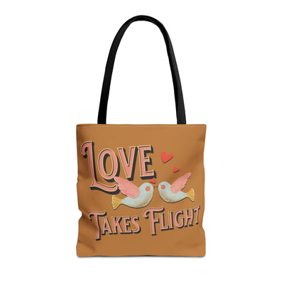 Love Takes Flight Tote Bag – Perfect for Romantic Valentine Gift and Everyday Use