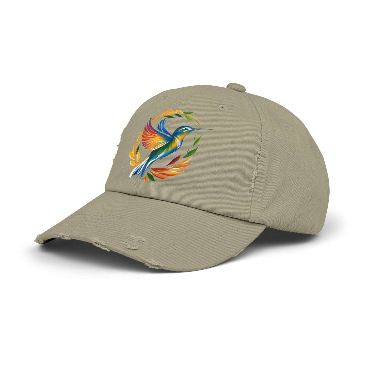 The Nerdy Birder Hummingbird Vintage Style Hat - Unisex Distressed Cap