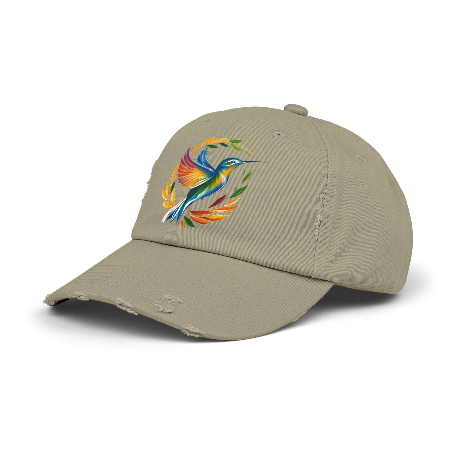 The Nerdy Birder Hummingbird Vintage Style Hat - Unisex Distressed Cap