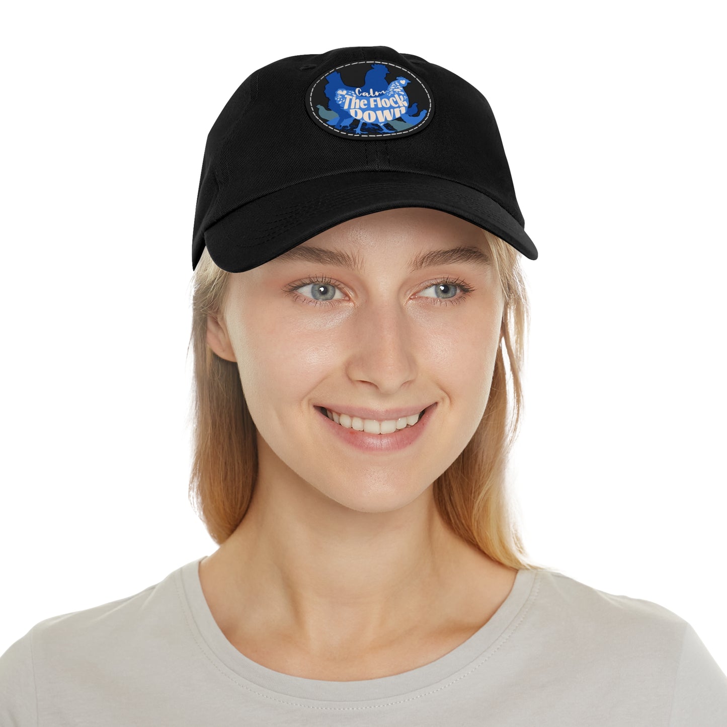 The Nerdy Birder - "Calm The Flock Down" Dad Hat, Leather Patch Cap, Perfect Gift for Dads, Nature Lovers, Casual Style Cap, Summer Accessories