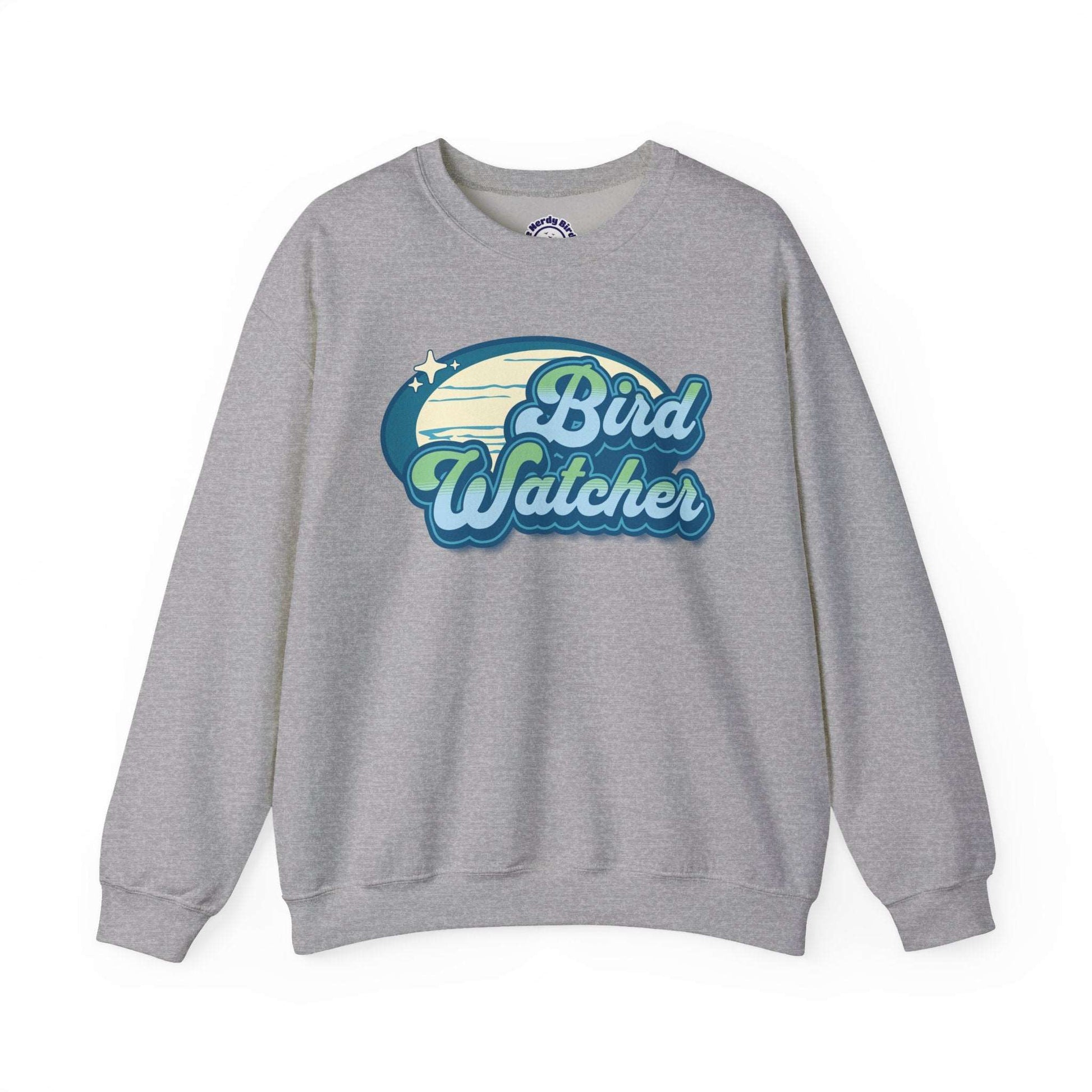 Bird Watcher Teal Graphic Unisex Crewneck Sweatshirt