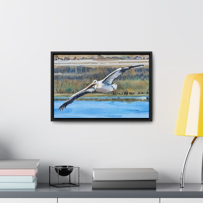 Framed Pelican Canvas Art | Nature Wall Decor