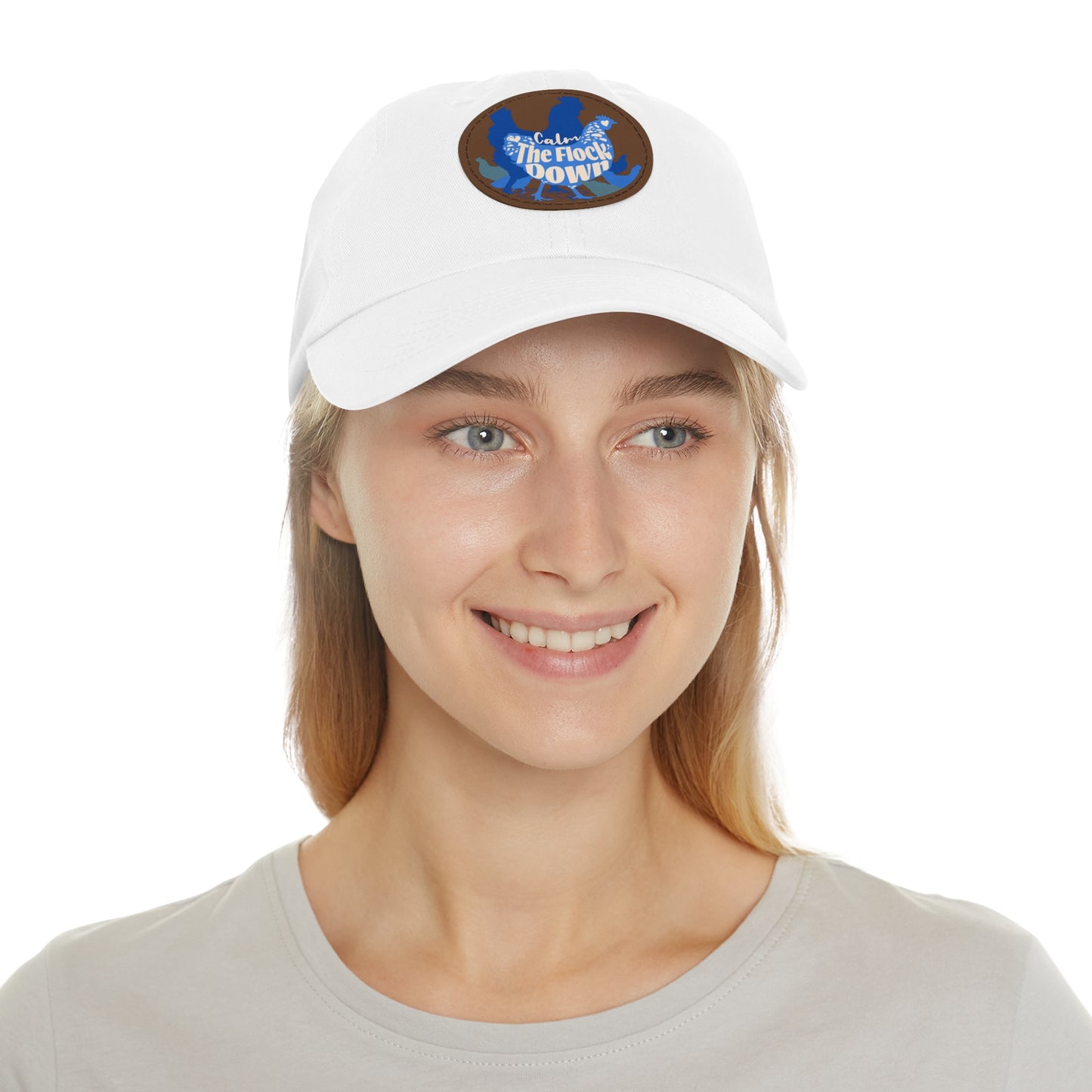 The Nerdy Birder - "Calm The Flock Down" Dad Hat, Leather Patch Cap, Perfect Gift for Dads, Nature Lovers, Casual Style Cap, Summer Accessories