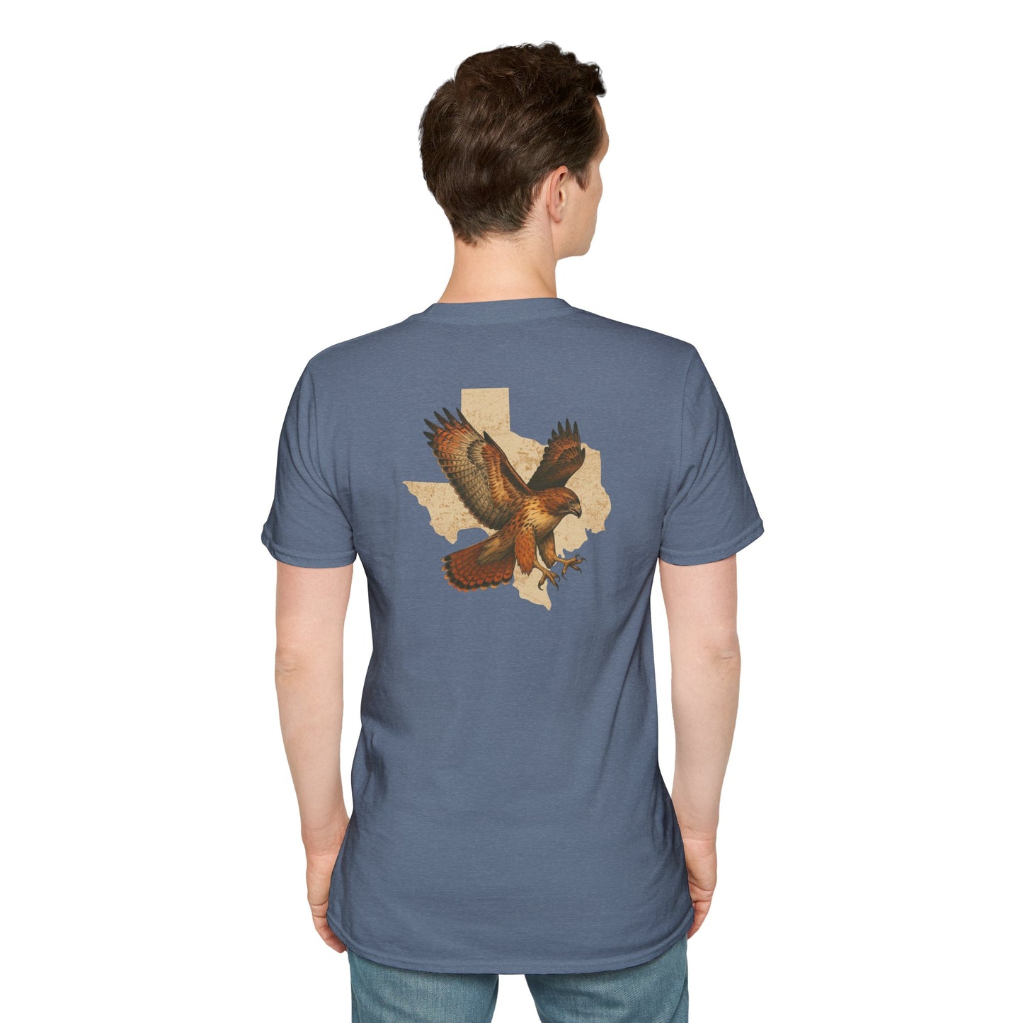 Texas Red-Tailed Hawk on the back of the T-Shirt