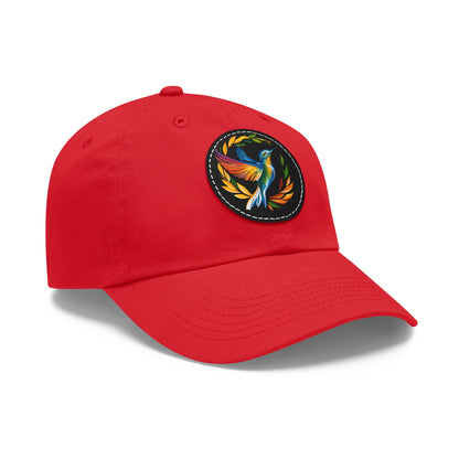 Hummingbird Rainbow Hat Leather Patch Cap