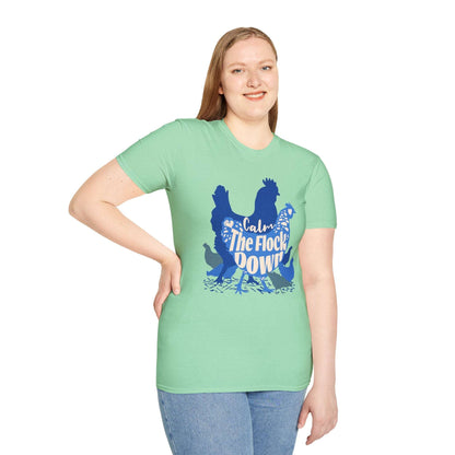 Calm The Flock Down Unisex Softstyle T-Shirt - Retro Vibe Tee for Casual Wear