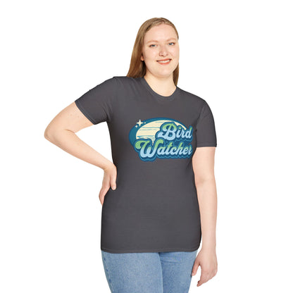 Bird Watcher Teal Unisex Softstyle T-Shirt - Retro Vibe Tee for Casual Wear