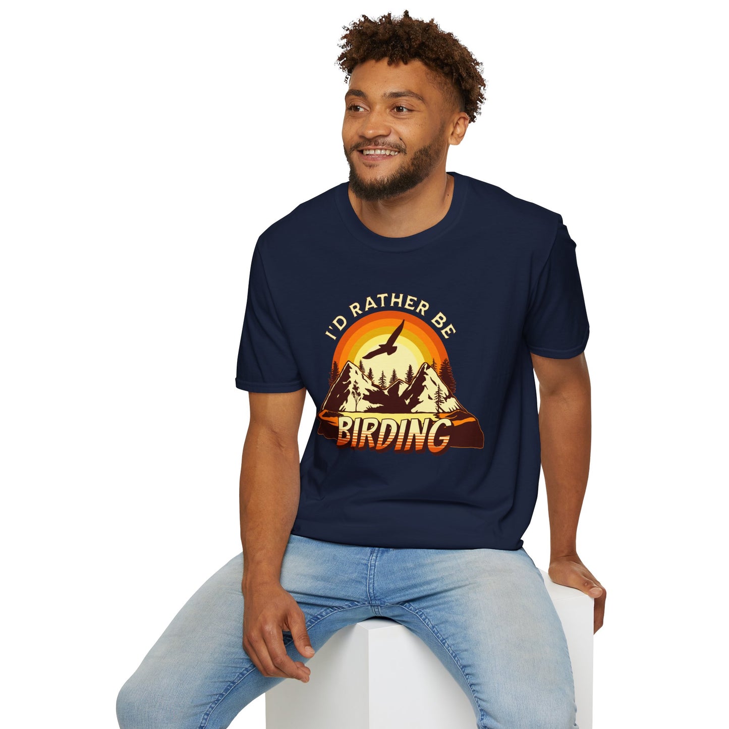 I'd Rather Be Birding Unisex Softstyle T-Shirt - Perfect for Birdwatchers