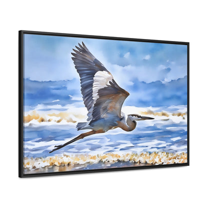 Elegant Heron Artwork Canvas Wrap - Coastal Wall Decor for Beach Lovers