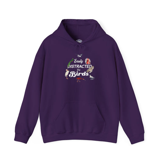 The Nerdy Birder - Easily Distracted by Birds Unisex Hoodie - Cozy Sweatshirt for Nature Lovers