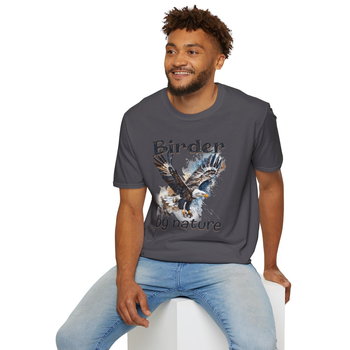 Eagle Birder By Nature Birdwatching Enthusiast Unisex Softstyle T-Shirt