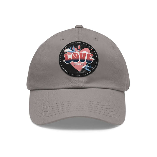 The Nerdy Birder - "I Love BIrding" Dad Hat, Leather Patch Cap, Perfect Gift for Dads, Nature Lovers, Casual Style Cap, Summer Accessories